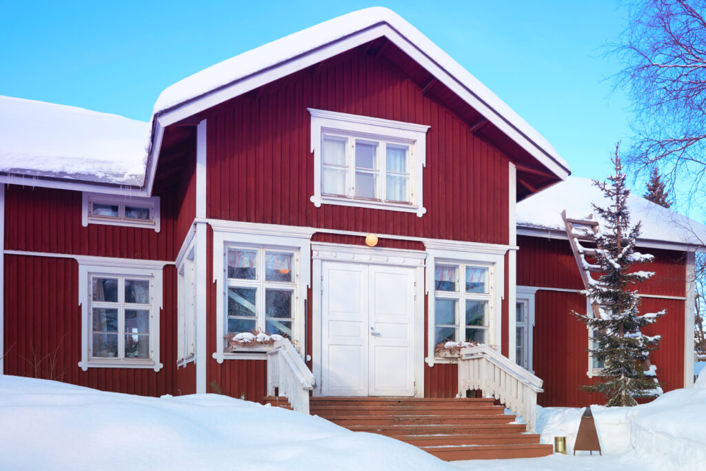 Cozy Cottage with stairs in winter Rovaniemi Sijaishuolto pirkanmaa